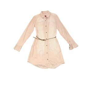 Merona Light Pink Button-Up Shirt Dress with belt
